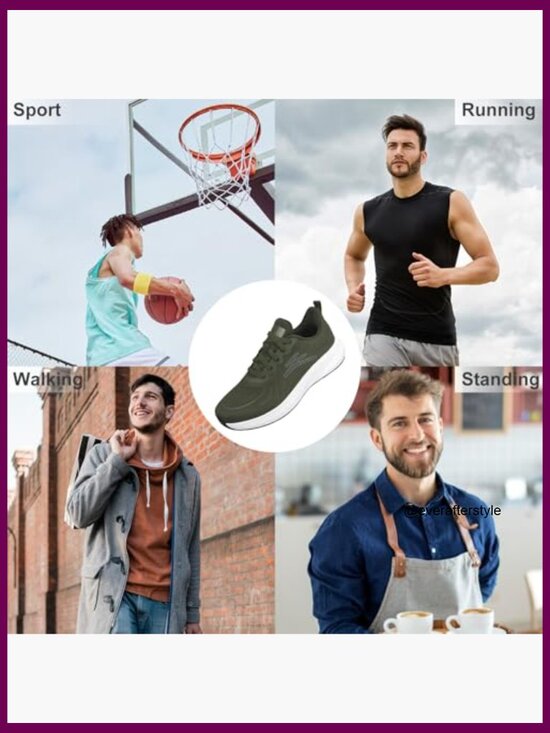Breathable Mesh Running Shoes Anti-Slip Lightweight Athletic Sneakers for Men